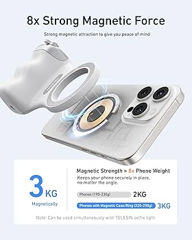 TELESIN Magnetic Camera Grip & LED Selfie Light – Pro Content Creator Bundle