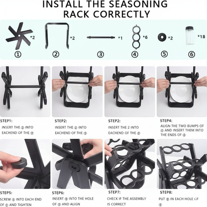 Spice Rack Organizer With 18 Spice Jars