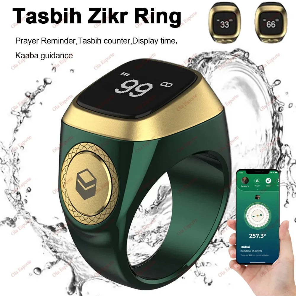 Equantu Qibla Ring Tasbih Counter Prayer Reminder
