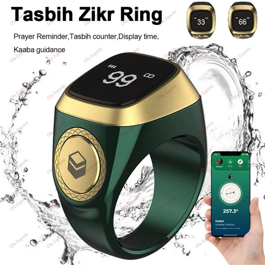 Equantu Qibla Ring Tasbih Counter Prayer Reminder