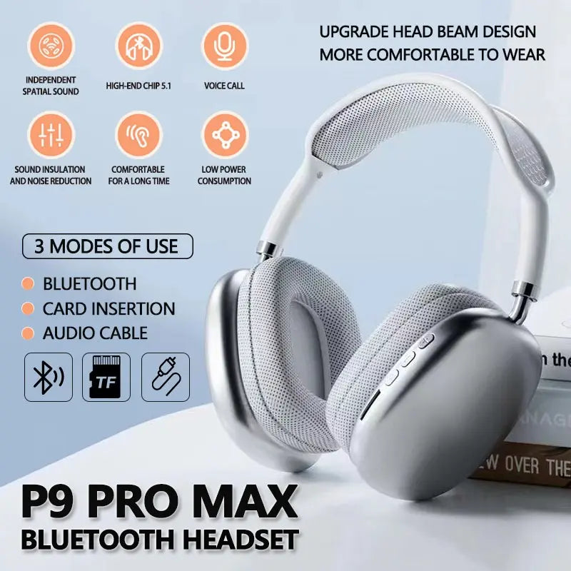 P9 Blue tooth earphones V5.3 wireless noise cancellation gaming Headset Earphone Headphone With Microphone